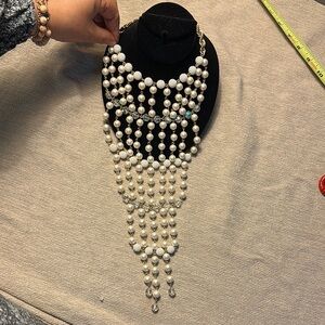 Elegant Pearl Statement Necklace